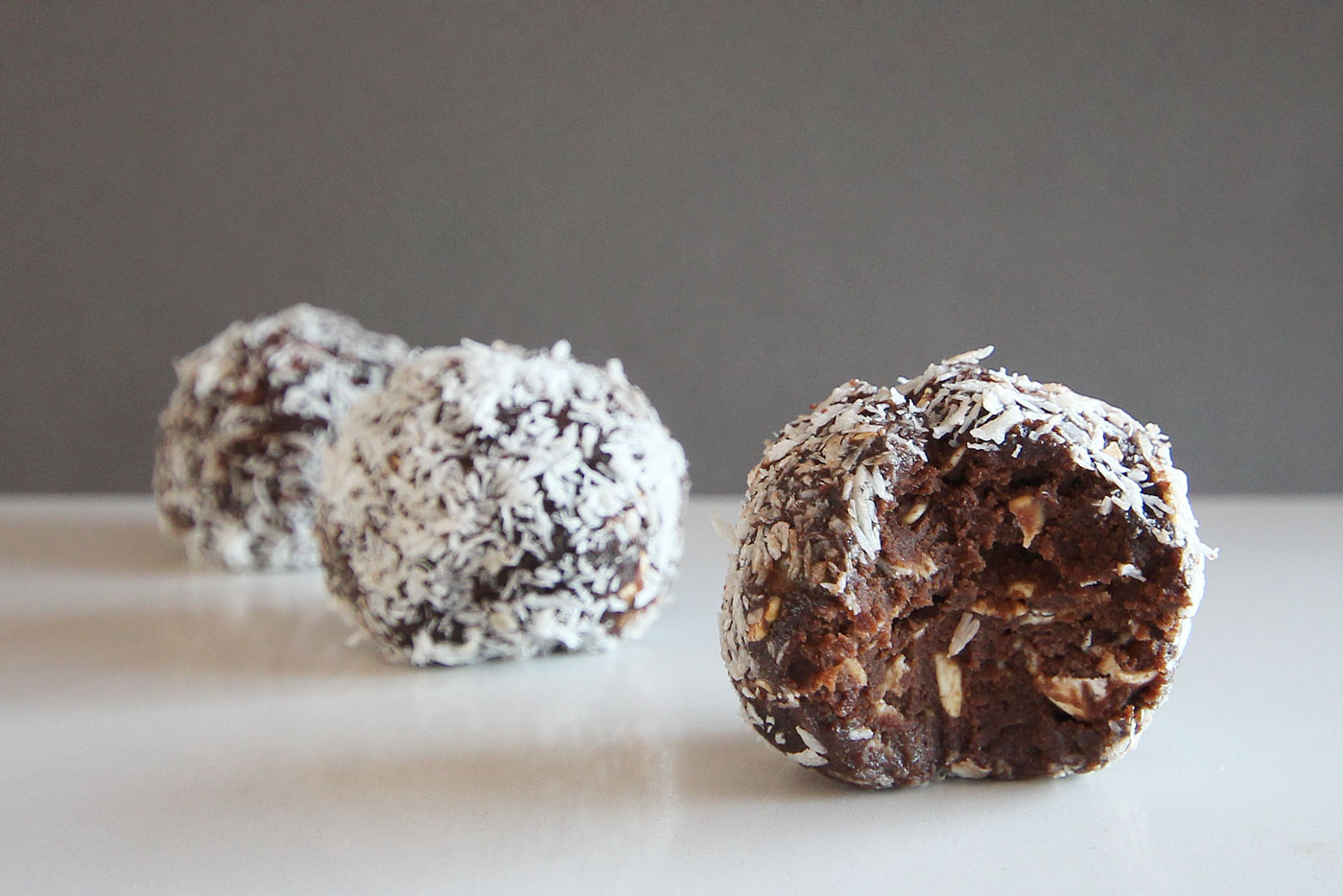 Chocolate banana coconut protein ball recipe